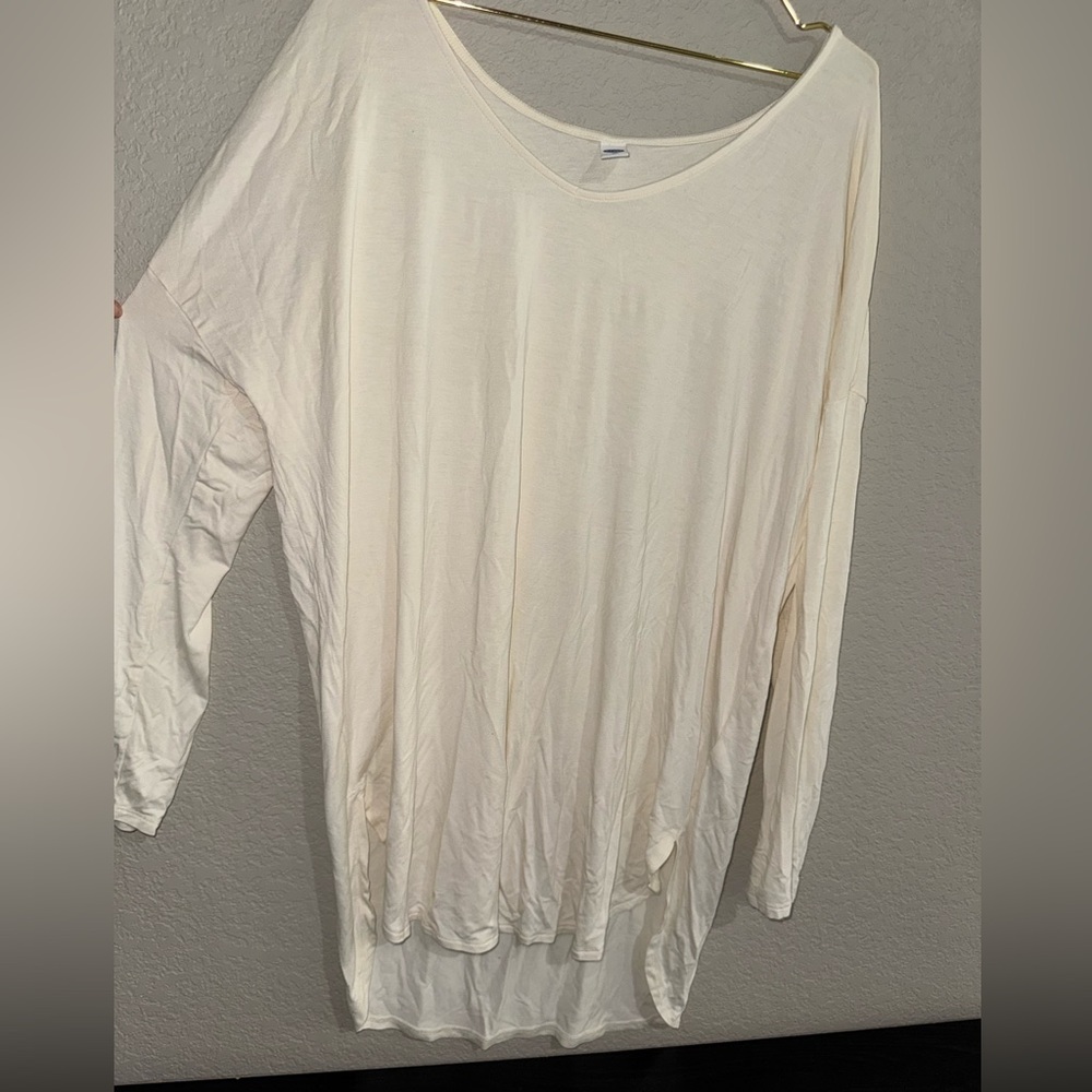 Old Navy Luxe Cream Long Sleeve Top